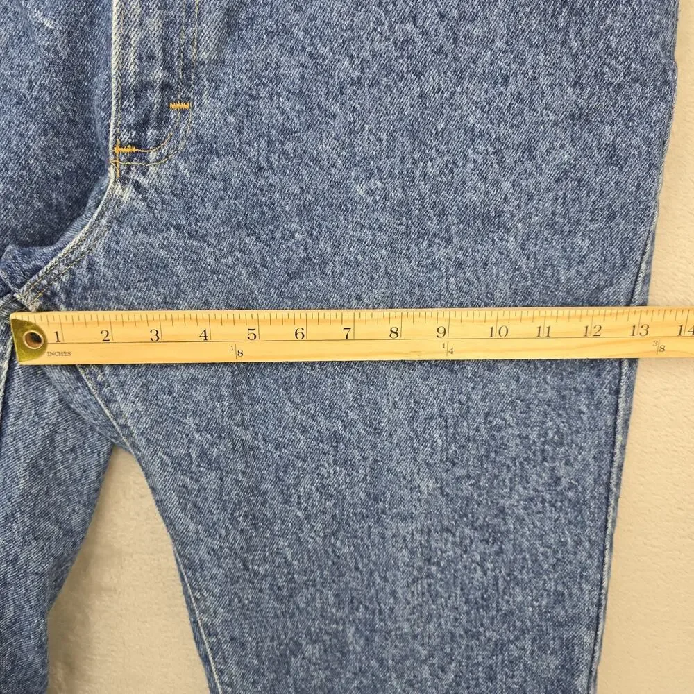 Vintage Lee Riders Jeans Mens Fits 35x32 Blue Acid Wash Union Made in USA